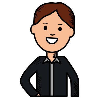 Genç adam avatar karakter vektör illüstrasyon tasarımı