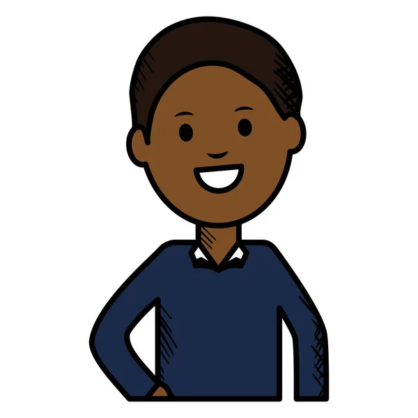 Afro Junger Mann Avatar Charakter Vektor Illustration Design — Stockvektor