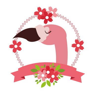 sevimli hayvan flamingo çizgi vektör çizim grafik tasarım