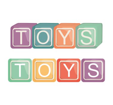 alfabe blokları bebek oyuncak vektör illüstrasyon tasarımı