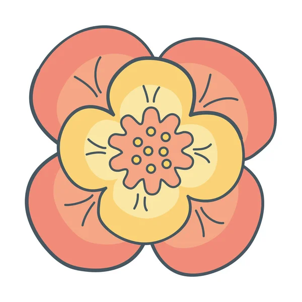 Красива Природа Квітка Мультфільм Векторні Ілюстрації Графічний Дизайн — стоковий вектор