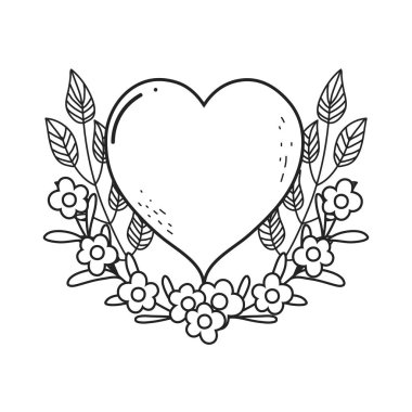 kalp aşk simge vektör illüstrasyon izole