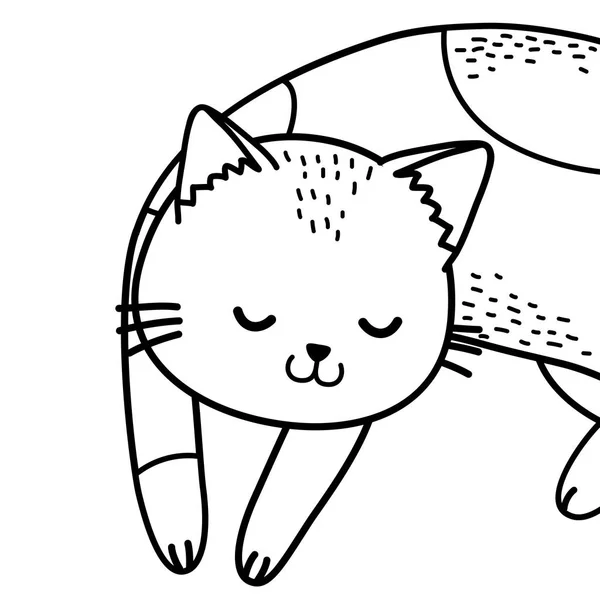 Lindo Animal Pequeño Gato Dibujos Animados Vector Ilustración Diseño Gráfico — Vector de stock