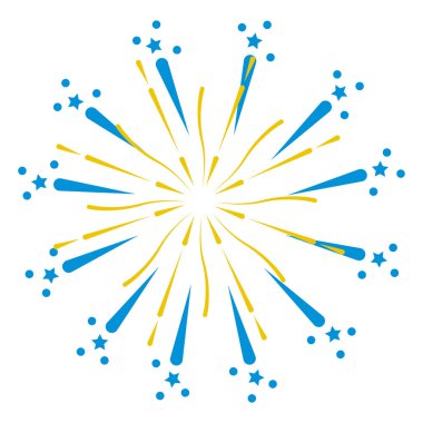 parlak havai fişek karikatür vektör çizim grafik tasarım