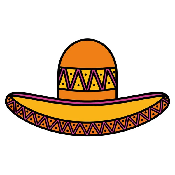 Sombrero Mexicano Icono Tradicional Vector Ilustración Diseño — Vector de stock