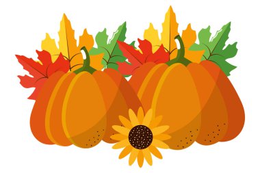 Şükran günün kutlu olsun öğeleri karikatür vektör çizim grafik tasarım