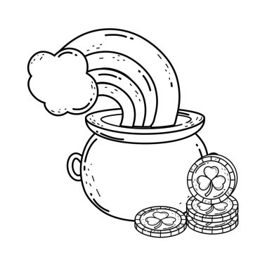 Aziz Patrick gün gökkuşağı illüstrasyon kazan tasarlamak vektör