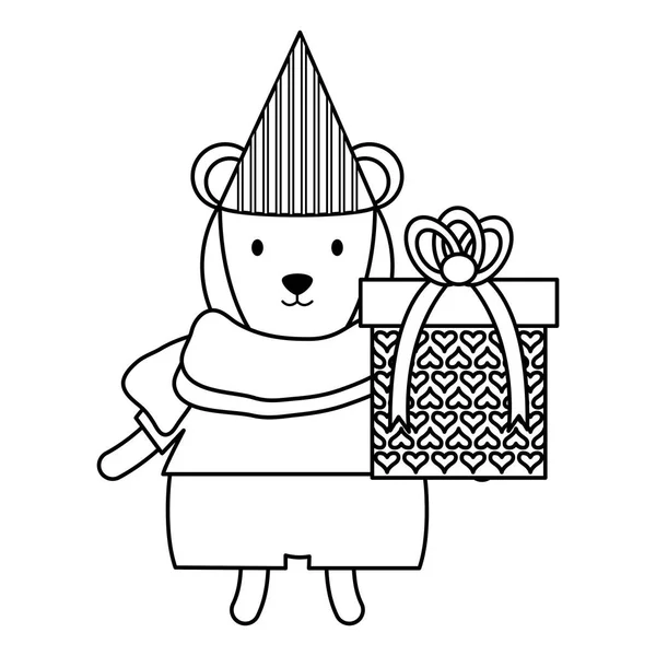Ilustracja Kreskówka Niedźwiedź Polarny Projekt Urodziny Wektor — Wektor stockowy