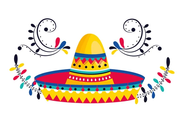 Culture Mexicaine Mexique Mariachi Chapeau Dessin Animé Vectoriel Illustration Conception — Image vectorielle