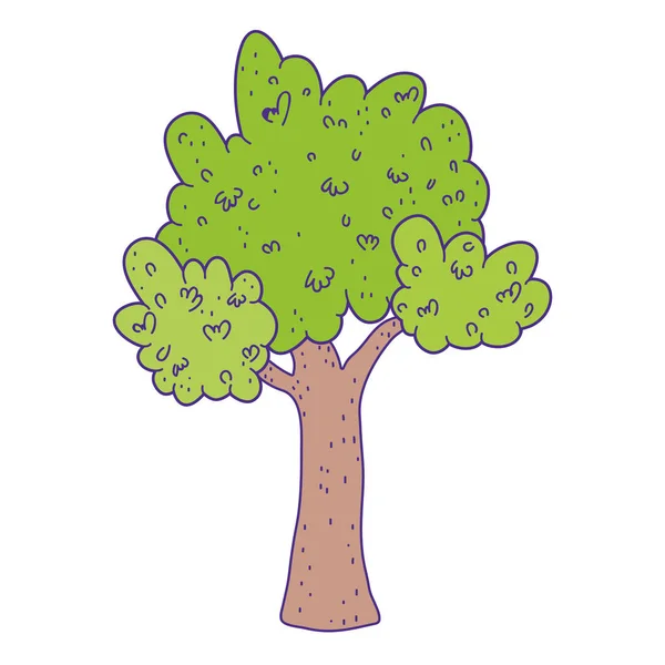 Ağaç Bitki Illüstrasyon Sevimli Simge Tasarlamak Vektör — Stok Vektör