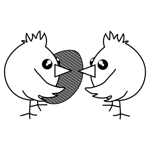 Милі Маленькі Пташенята Яєчним Живописцем Святкування Великодня Векторний Дизайн Ілюстрації — стоковий вектор