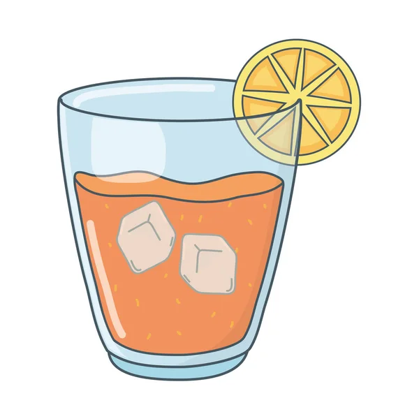 Köstlich Lecker Erfrischen Früchte Orangensaft Glas Cartoon Vektor Illustration Grafik — Stockvektor