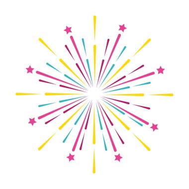 parlak havai fişek karikatür vektör çizim grafik tasarım