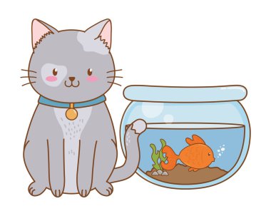 aksesuarları karikatür vektör illüstrasyon grafik tasarım ile sevimli komik evcil hayvan