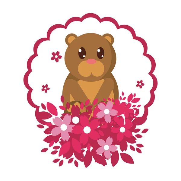 Cute Animal Bear Cartoon Vector Illustration Graphic Design — Stock Vector