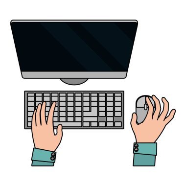 teknoloji aygıt bilgisayar karikatür vektör çizim grafik tasarım