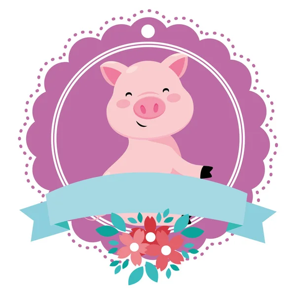 Porc avec ruban — Image vectorielle