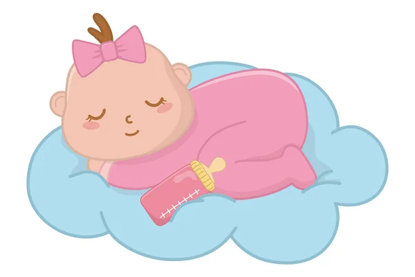 Bebé durmiendo en una nube — Archivo Imágenes Vectoriales