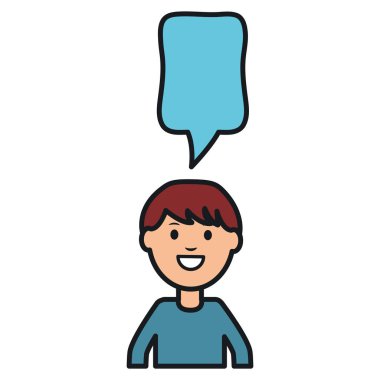 konuşma balonu avatar karakter ile genç adam