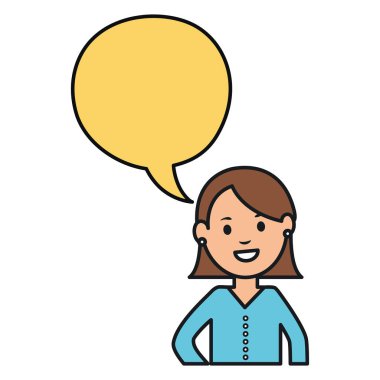 konuşma balonu avatar karakter olan kadın