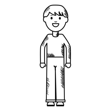 tek renkli genç adam avatar karakteri