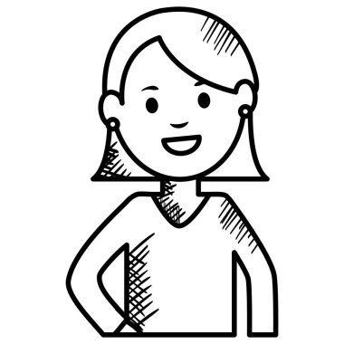 tek renkli genç kadın avatar karakteri