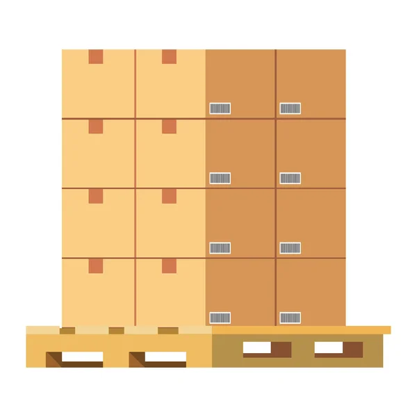 Kisten über Paletten — Stockvektor