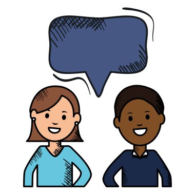 konuşma kabarcıkları avatarlar karakterleri ile ırklar arası çift