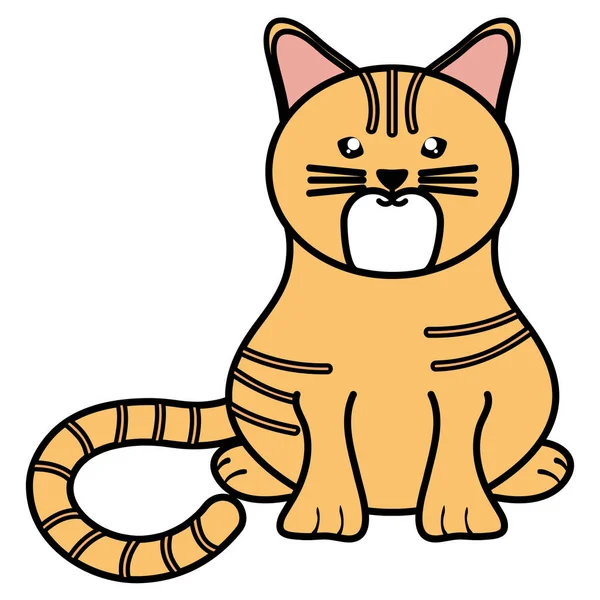 Lindo pequeño gato mascota carácter — Vector de stock