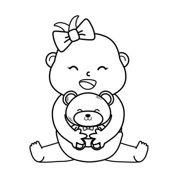 Χαριτωμένο μωρό ντους κινουμένων σχεδίων — Διανυσματικό Αρχείο