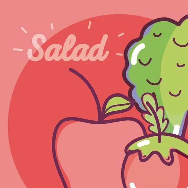 Delicious and healthy salad — Stock Vector