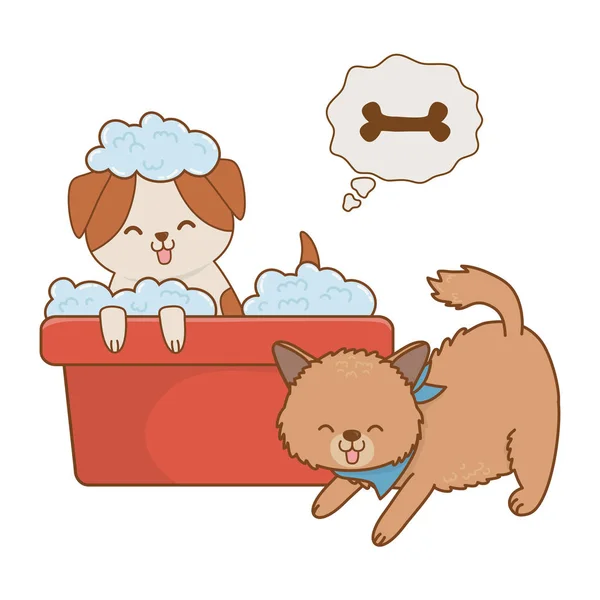 可爱有趣的宠物卡通 — 图库矢量图片
