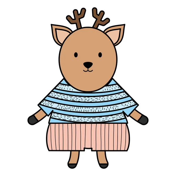 Cute reindeer childish character — Stock Vector