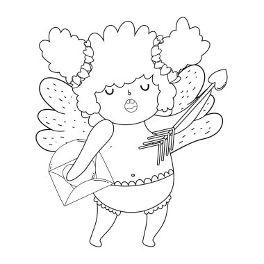 ok ile sevimli Cupid tombul kız