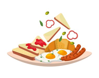 lezzetli lezzetli breakfast çizgi film