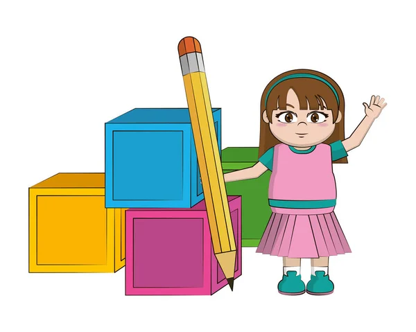Desenho animado da escola primária —  Vetores de Stock