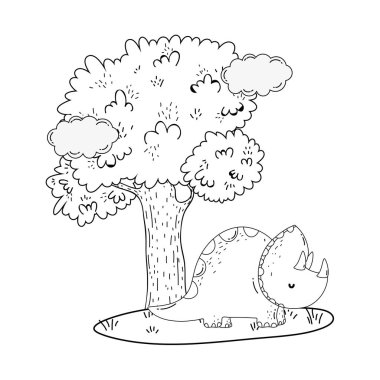 Peyzaj karakteri sevimli Triceratops