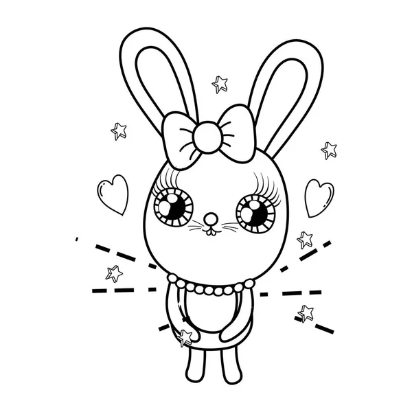 Милий день кролика дівчина Валентина — стоковий вектор