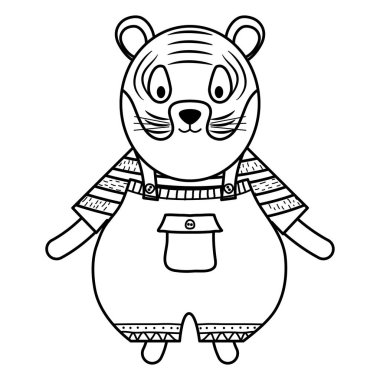 sevimli kaplan çocuksu karakter