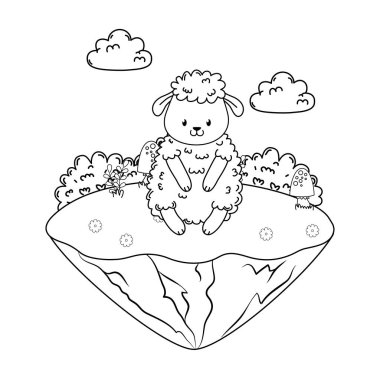 alan ormanlık karakter sevimli koyun