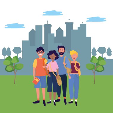 Gençler arkadaşlar çizgi