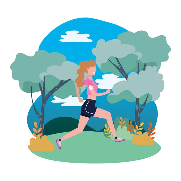 Kvinna som springer med sportkläder — Stock vektor