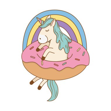 çörek gökkuşağı ile şirin peri masalı unicorn