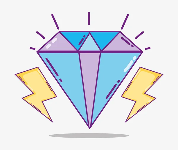 Diamante con rayos — Vector de stock