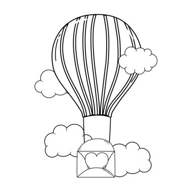 balon hava sıcak uçan kalp ile zarf