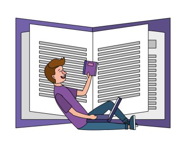 Online Eğitim adam çizgi film