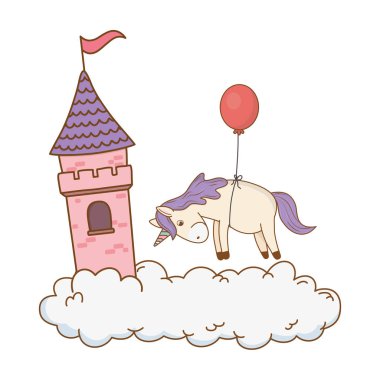 şirin peri masalı unicorn castle bulutlar ile