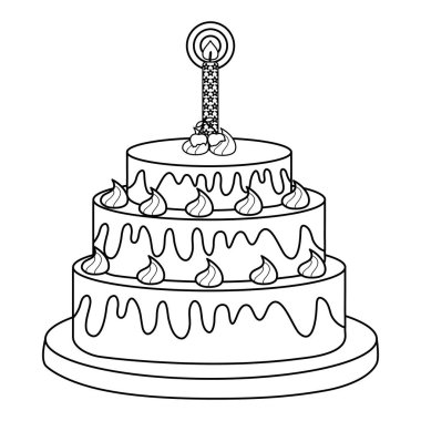 bir mum ile lezzetli tatlı pasta