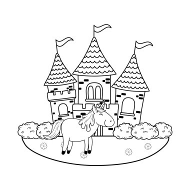 şirin peri masalı unicorn castle peyzaj ile