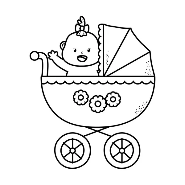 Χαριτωμένο μωρό ντους κινουμένων σχεδίων — Διανυσματικό Αρχείο